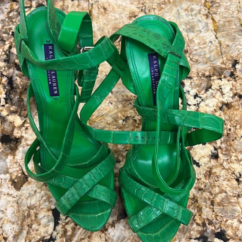 Ralph Lauren purple Label collection Shoes Collection alligator π.Green 91/2 G18 - Picture 3 of 7